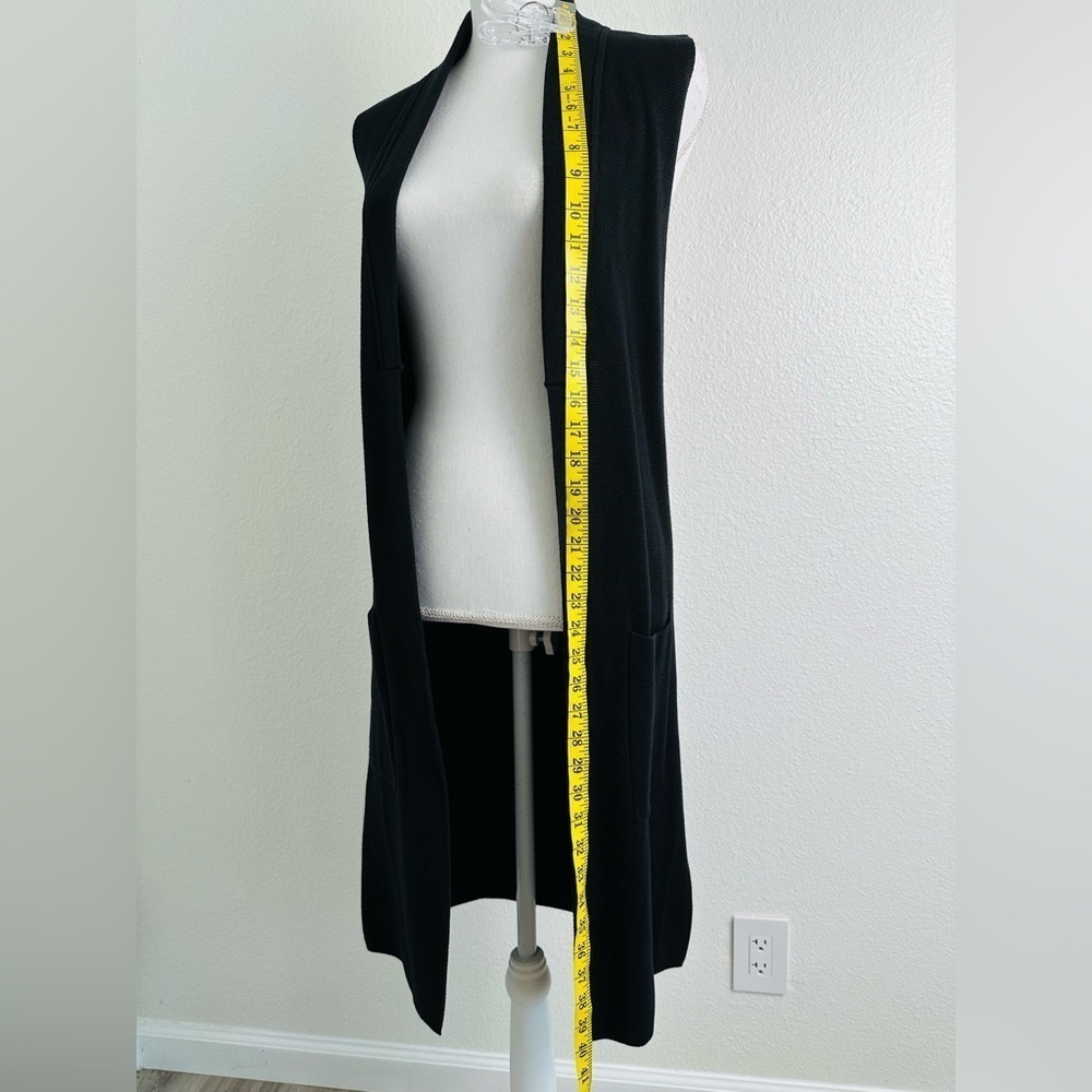 Ann Taylor Women's Black Open Front Long Sweater Vest Size XS - Picture 7 of 12